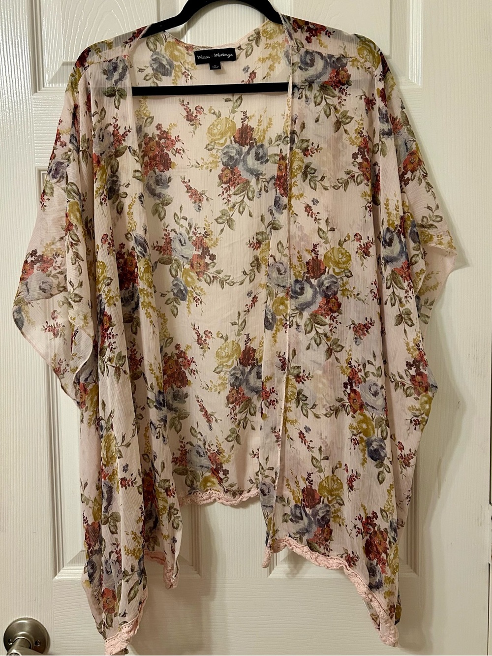 Mason + Mackenzie Floral Sheer Kimono Cardigan Boho Duster